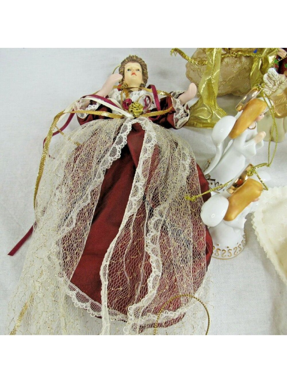 Vintage 18 Piece Angel Ornament Collection Christmas Holiday Decor Hanging - Picture 3 of 10